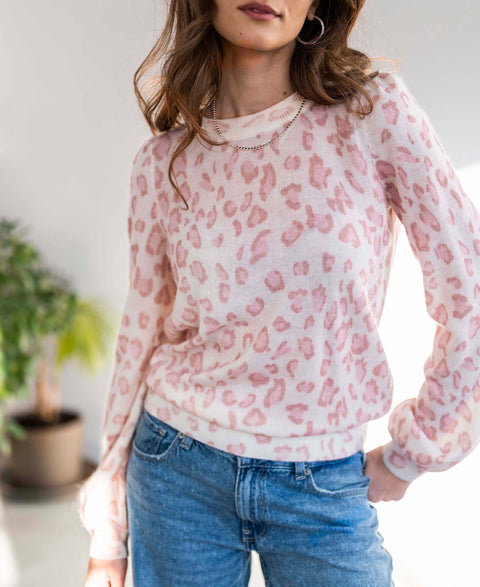 Trui LA JOLIE Rose panterprint