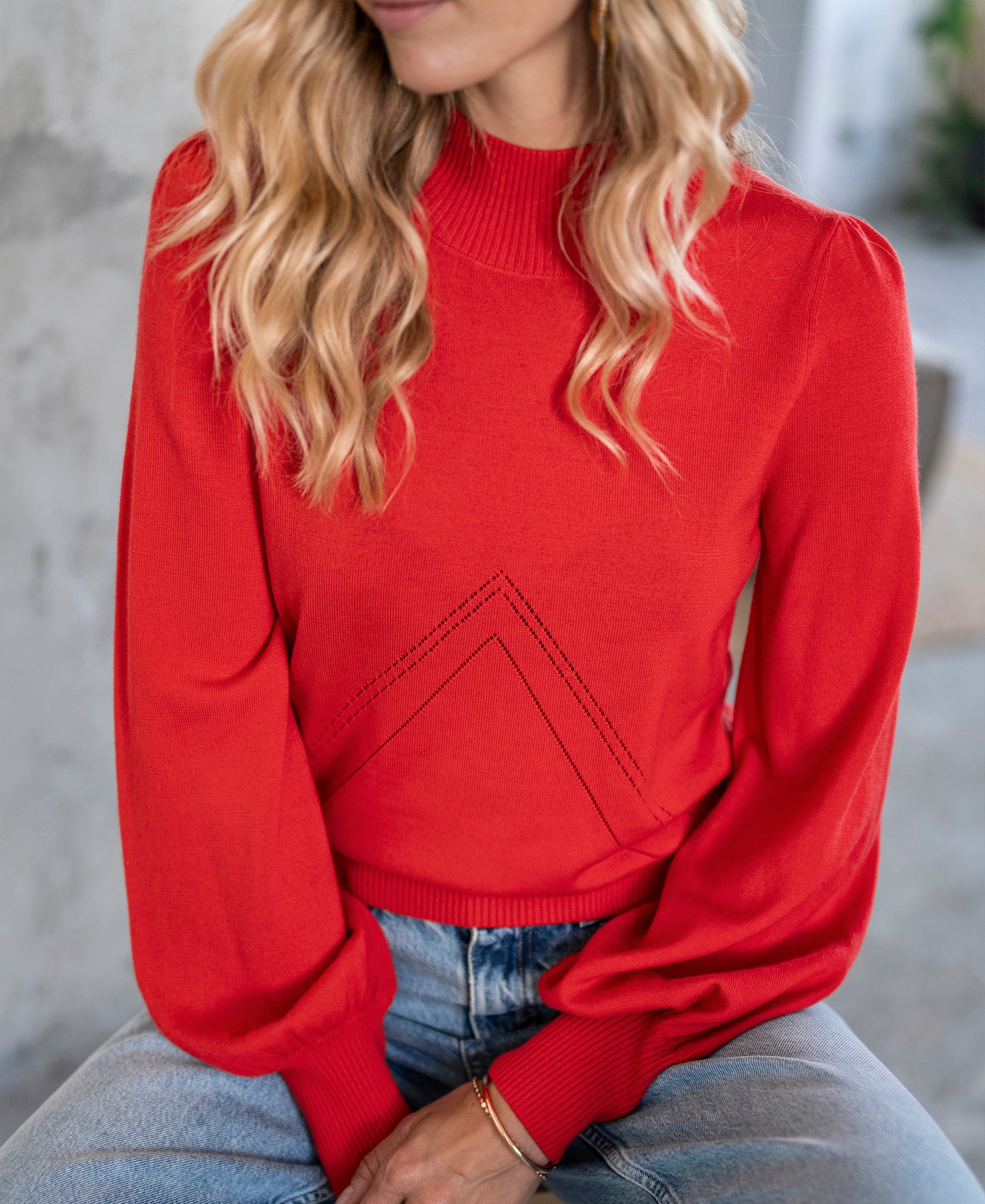 Turtleneck sweater LES SALLES Coral red