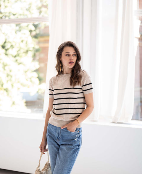 Striped sweater LA ZOE Sand