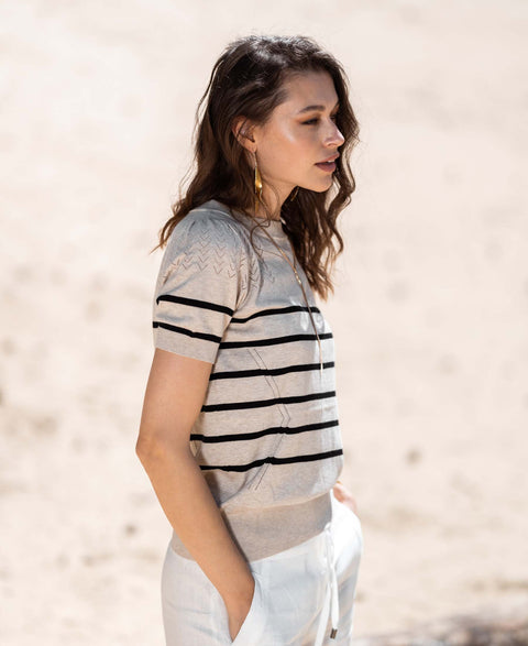 Striped sweater LA ZOE Sand
