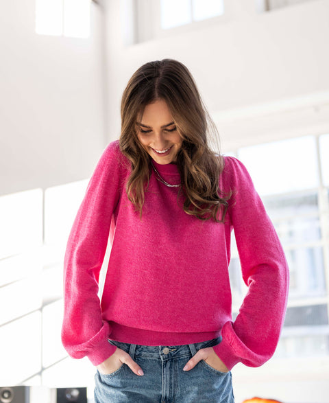 Woolen sweater LA JOLIE Pink