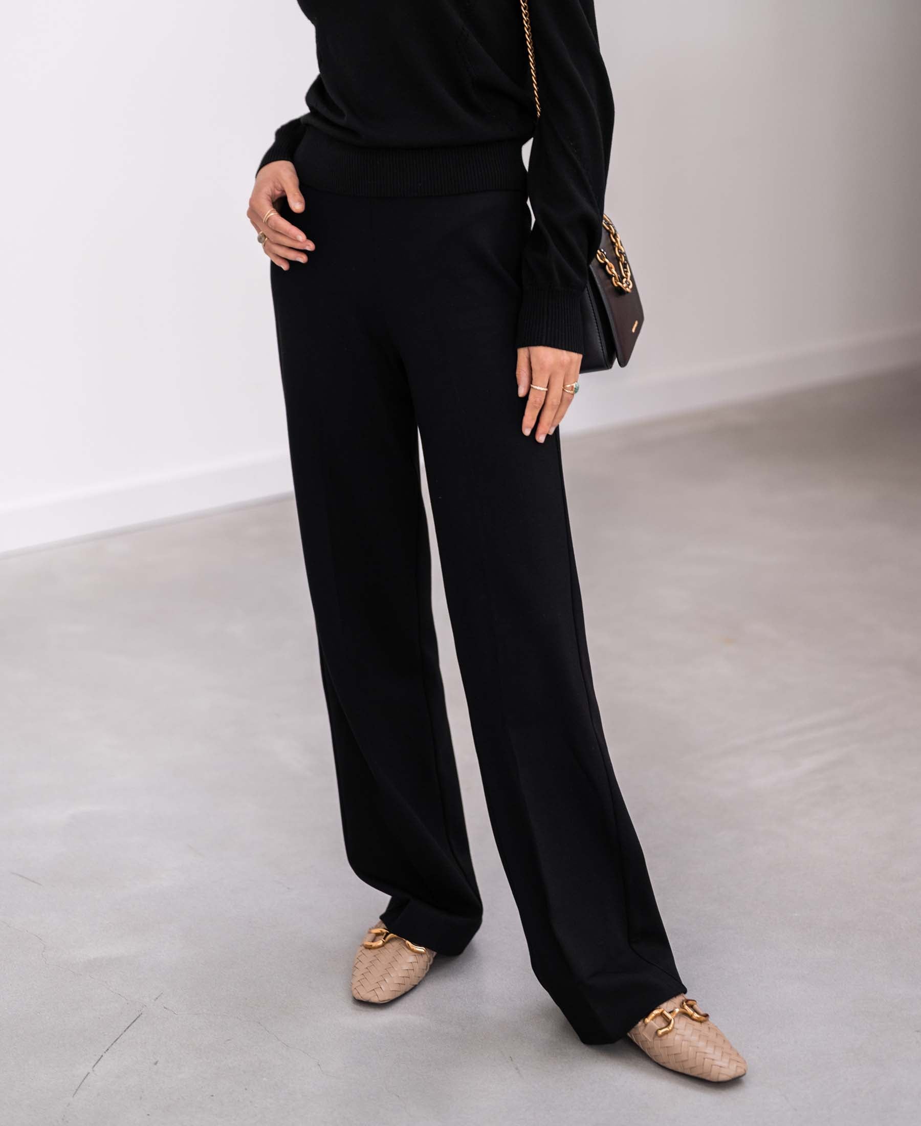 Wide-leg trousers LA POISY Black