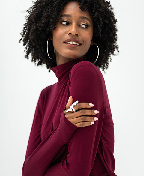 Col shirt LA BAMBI Dark Red