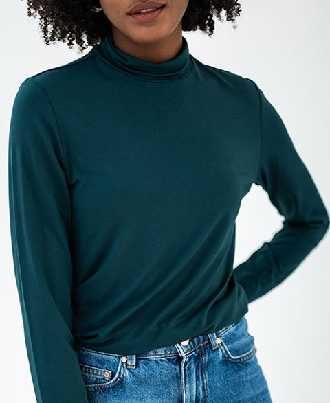 Col shirt LA BAMBI Dark Emerald