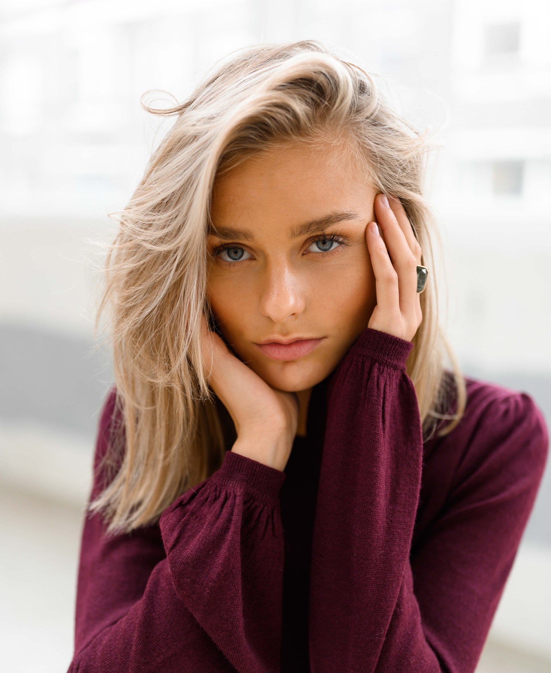 Merino wool sweater LA COEUR Bordeaux