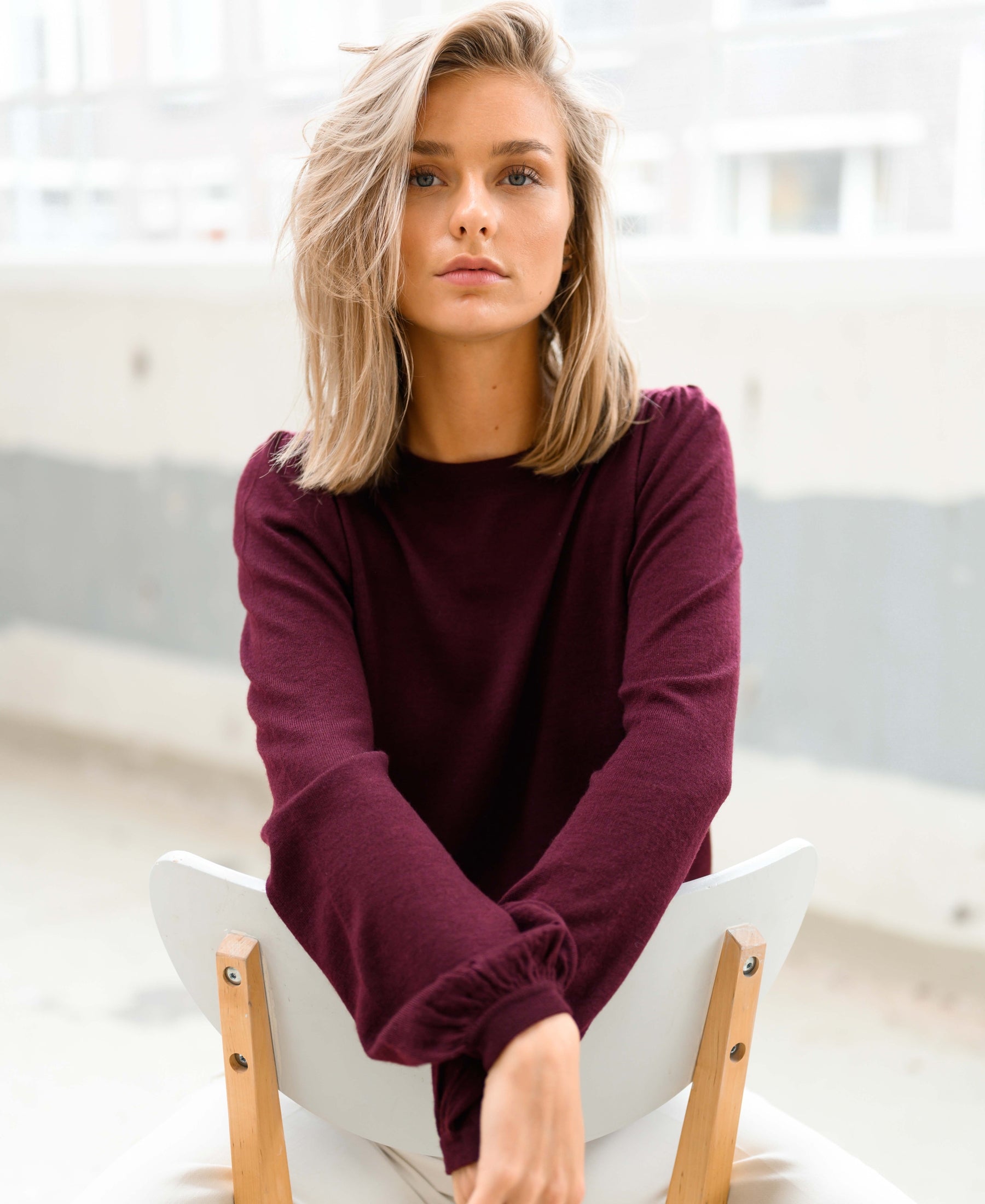 Merino wool sweater LA COEUR Bordeaux