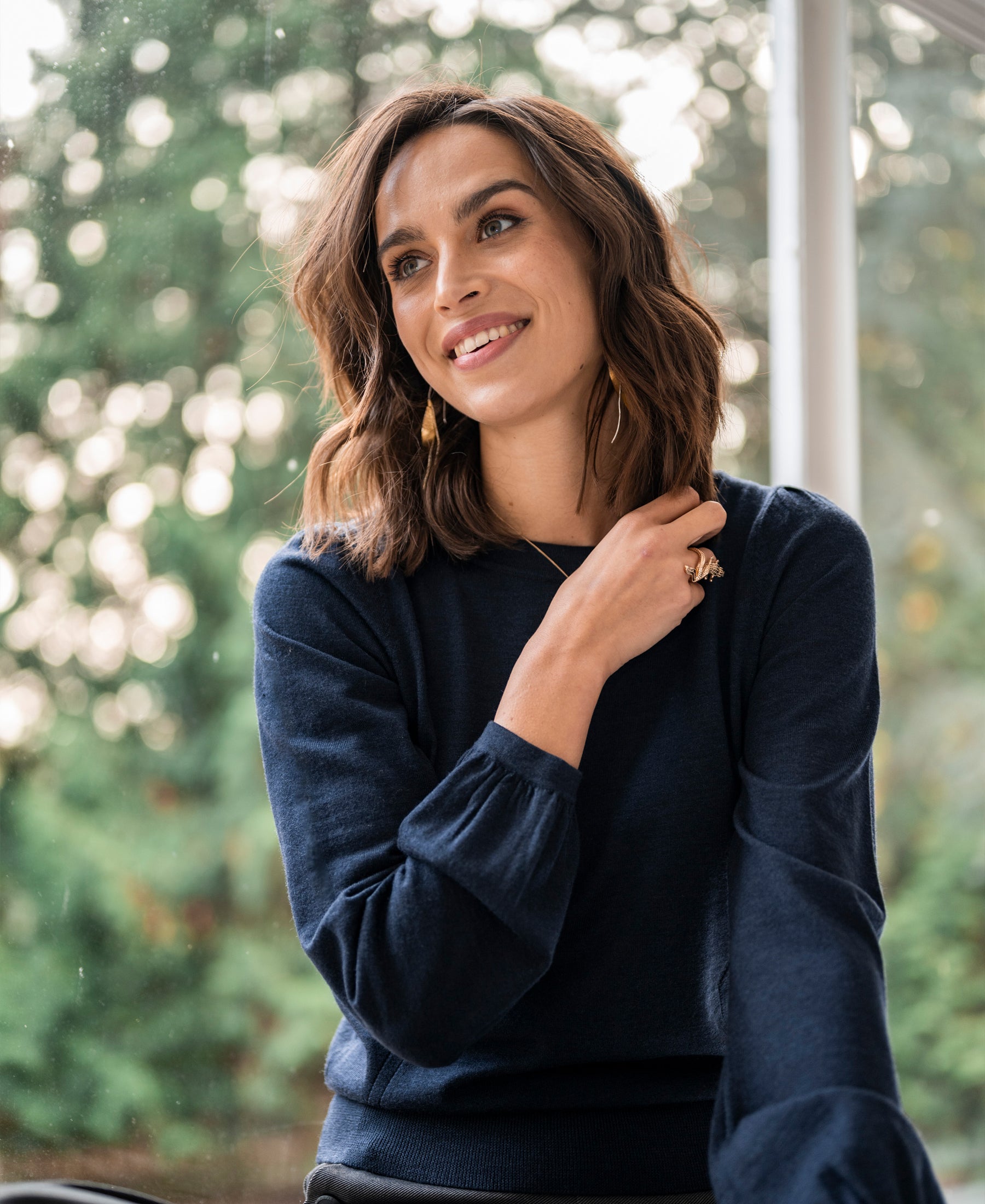 Merino wool sweater LA COEUR Dark Blue