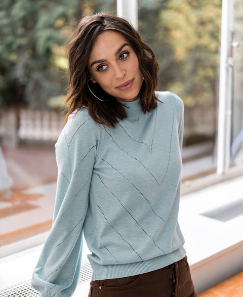Turtleneck sweater LA ROCCO Iceblue