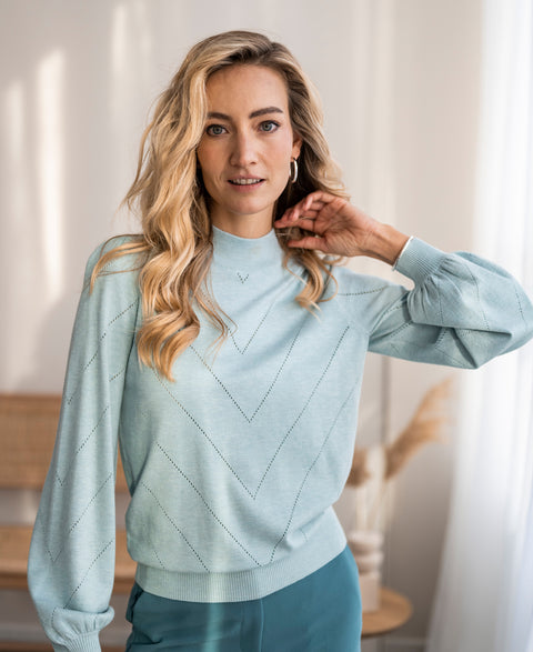 Turtleneck sweater LA ROCCO Iceblue