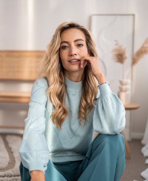 Turtleneck sweater LA ROCCO Iceblue