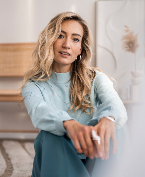 Turtleneck sweater LA ROCCO Iceblue
