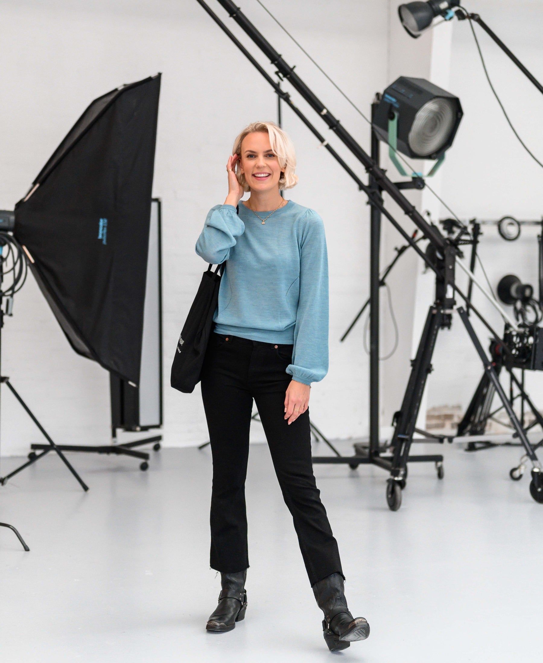 Merino wool sweater LA COEUR Mist blue