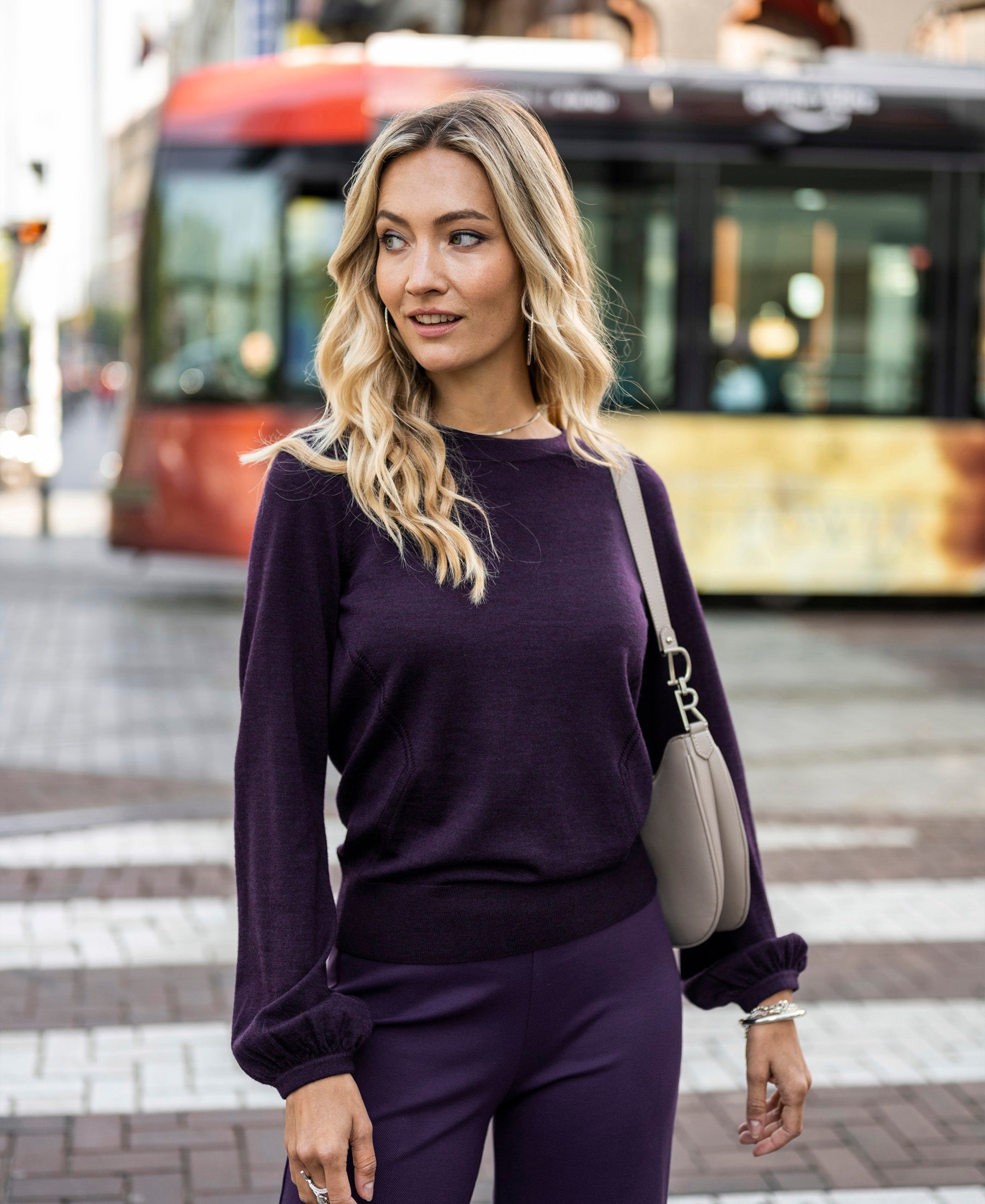 Merino wool sweater LA COEUR Dark Violet