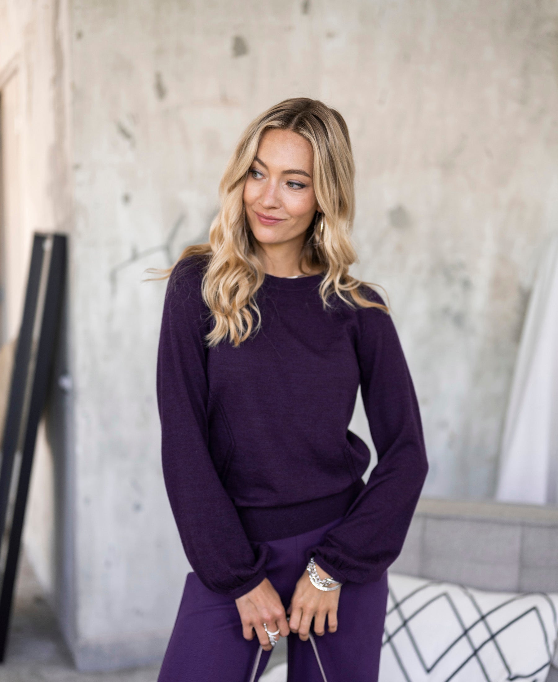 Merino wool sweater LA COEUR Dark Violet