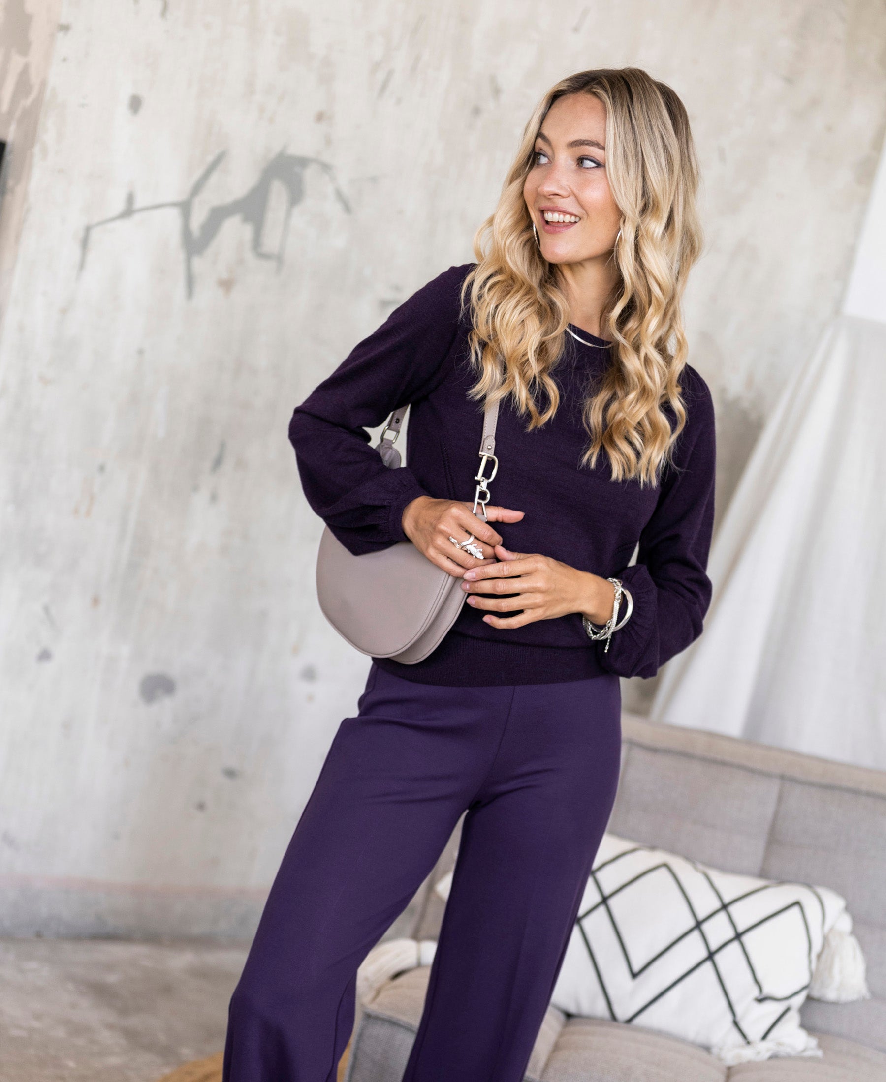 Merino wool sweater LA COEUR Dark Violet