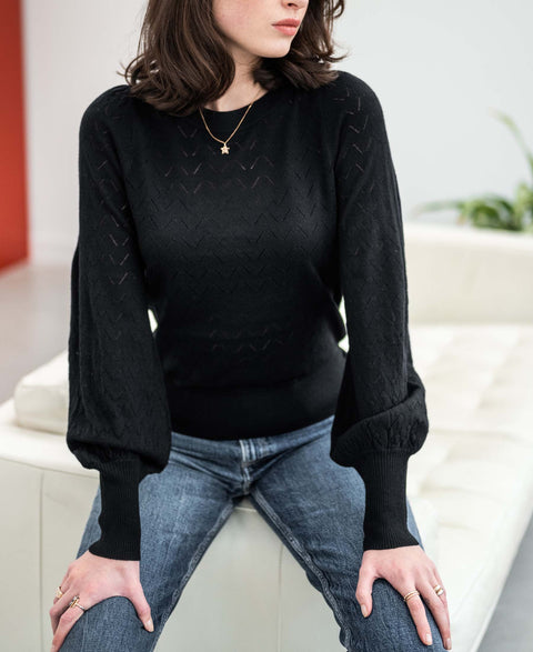 Black merino sweater LA DAISY