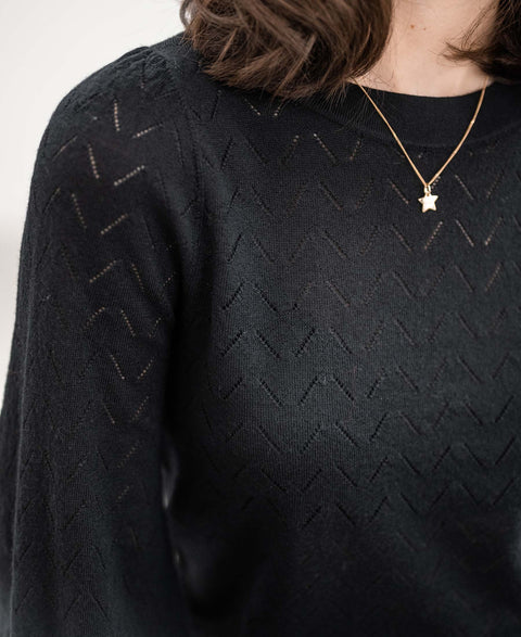 Black merino sweater LA DAISY