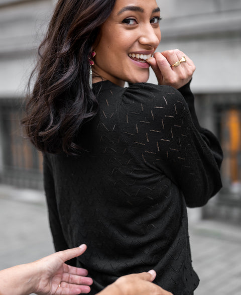 Black merino sweater LA DAISY