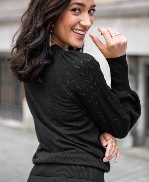 Black merino sweater LA DAISY