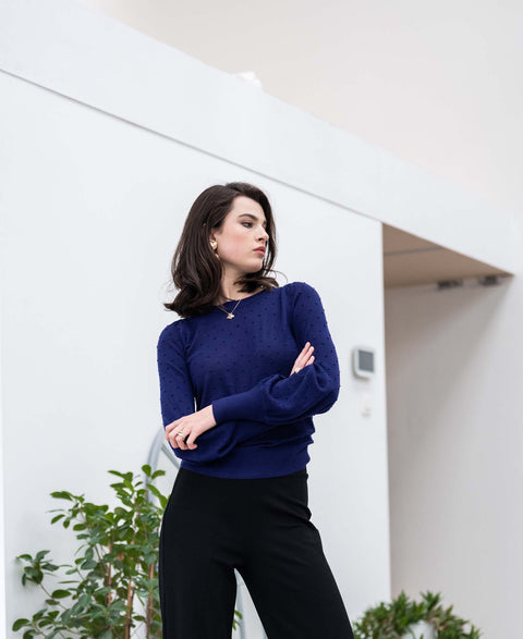 Royal blue merinotrui LA ROSE