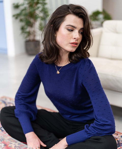 Royal blue merinotrui LA ROSE