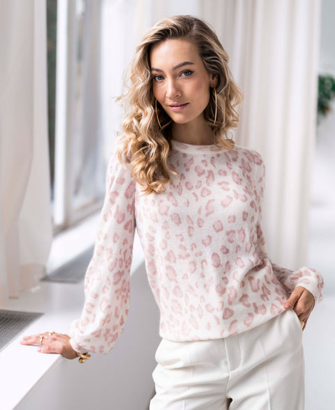 Trui LA JOLIE Rose panterprint