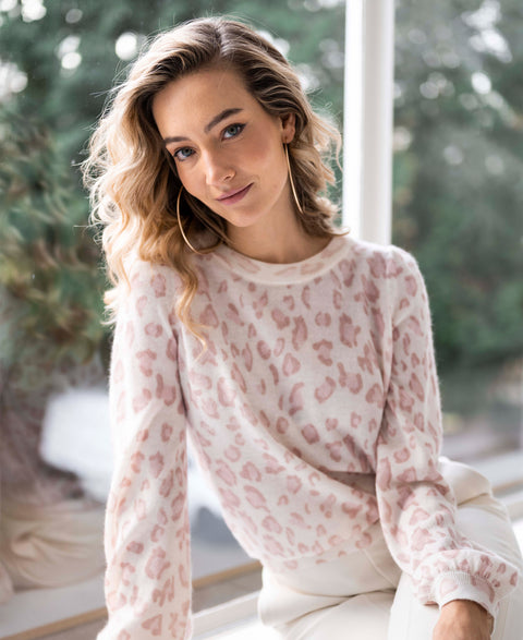 Trui LA JOLIE Rose panterprint