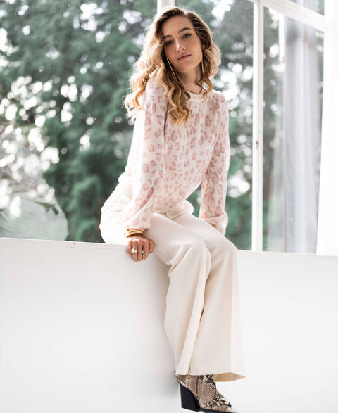 Trui LA JOLIE Rose panterprint