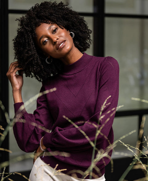 Turtleneck LA ROCCO Bordeaux