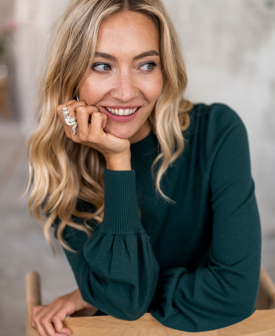 Turtleneck sweater LES SALLES Dark green