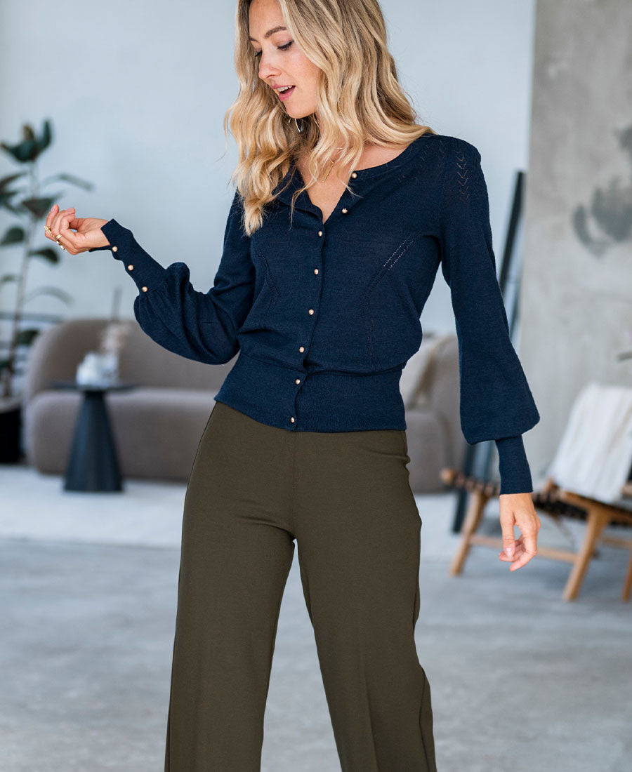 Cardigan FRAGANCE Dark Blue - Gold