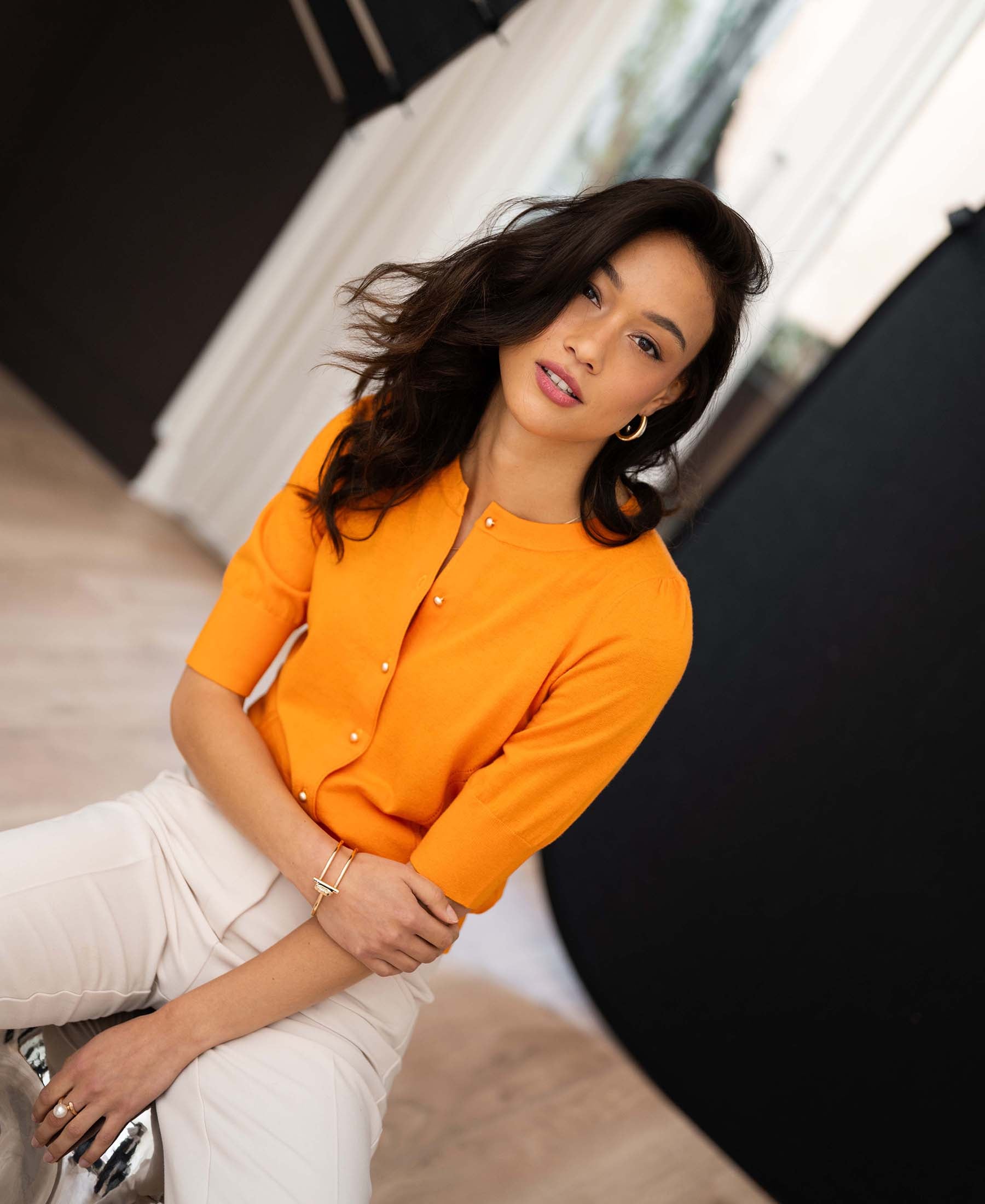 Vestje ADELINE in Oranje - goud