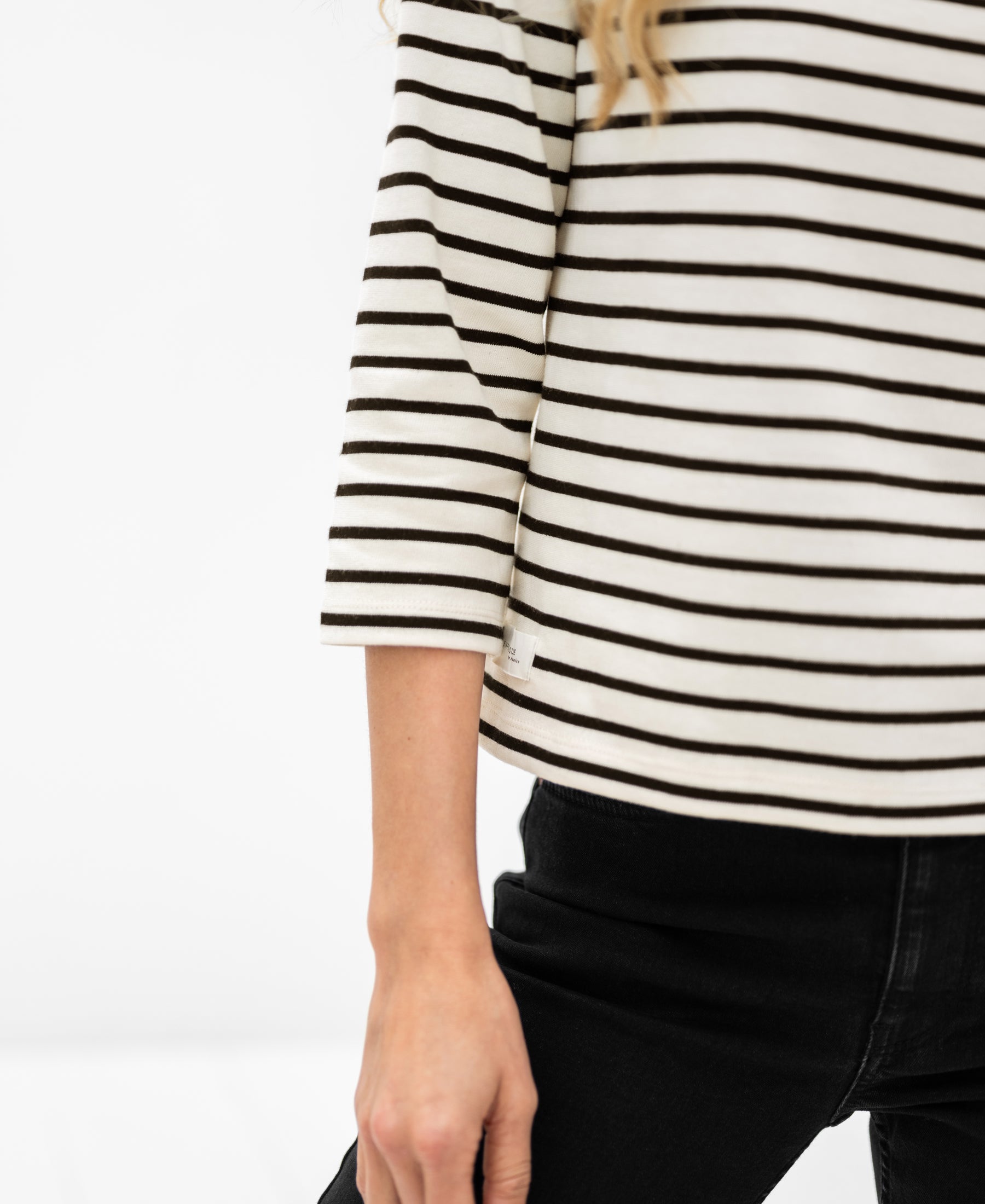 Bretons streepshirt L' AMAIA Ivoor-Zwart