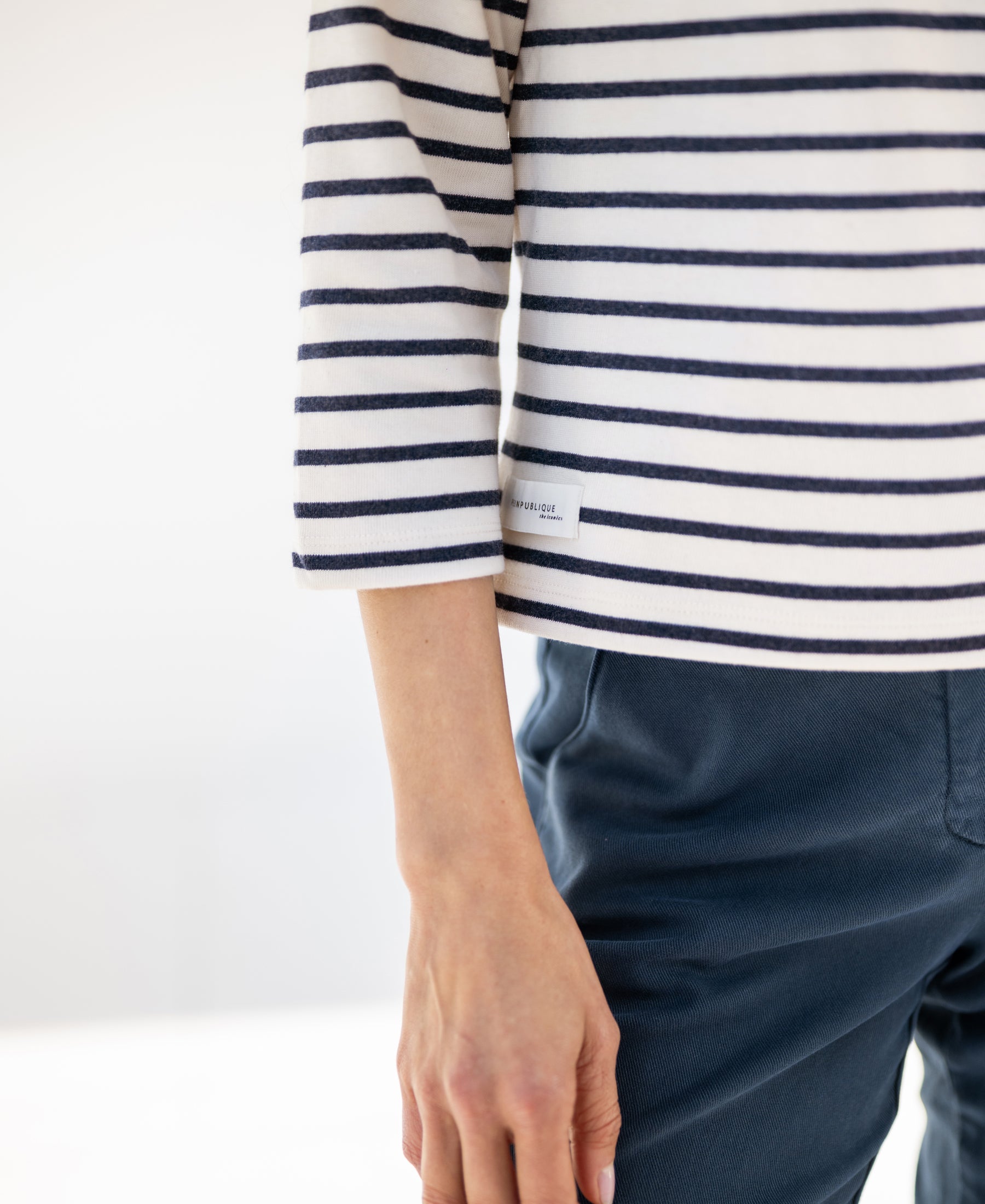 Bretons streepshirt L' AMAIA Ivoor-Jeansblauw