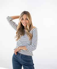 Bretons streepshirt L' AMAIA Ivoor-Jeansblauw