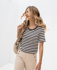 Striped T-shirt AMELIE White-darkblue