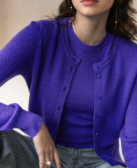 Struktur Strickjacke LA MIKI Blaue Iris