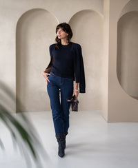 Struktur Strickjacke LA MIKI Dunkelblau