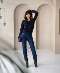 Struktur Strickjacke LA MIKI Dunkelblau