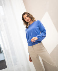 Lavender Bayonne soft merino sweater by PLEIN PUBLIQUE.