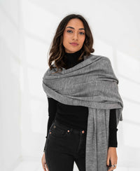 Merino-Maxi-Schal LA BELLA Grau gemischt