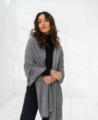 Merino-Maxi-Schal LA BELLA Grau gemischt