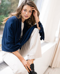 Merino omslagdoek - sjaal LA BELLA Navy