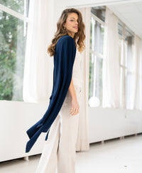 Merino omslagdoek - sjaal LA BELLA Navy