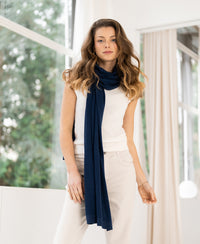 Merino omslagdoek - sjaal LA BELLA Navy