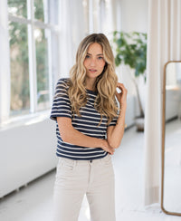 Striped T-shirt LA BIBI Denim-ivory