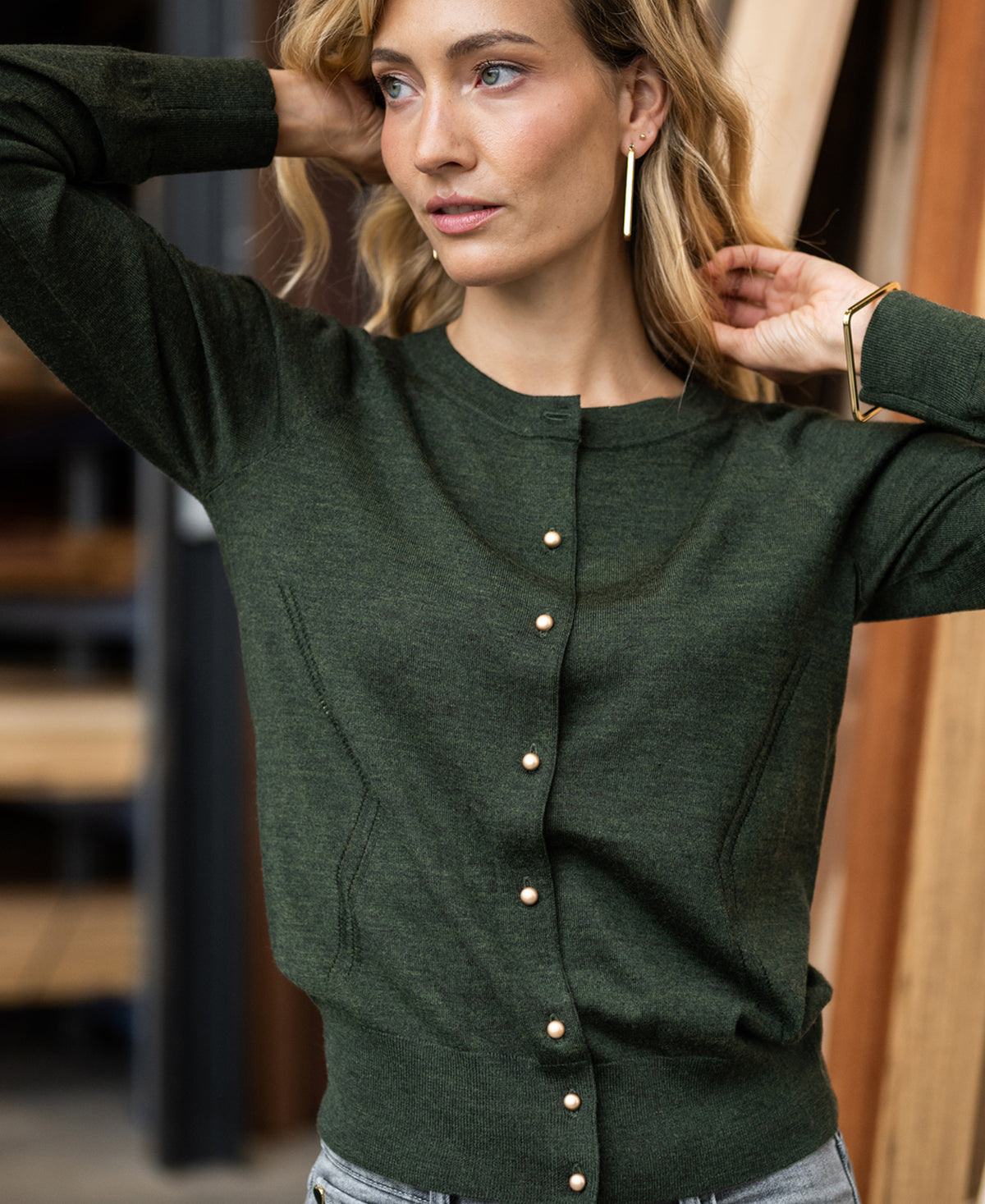 Strickjacke LA BLAKE Bottlegreen