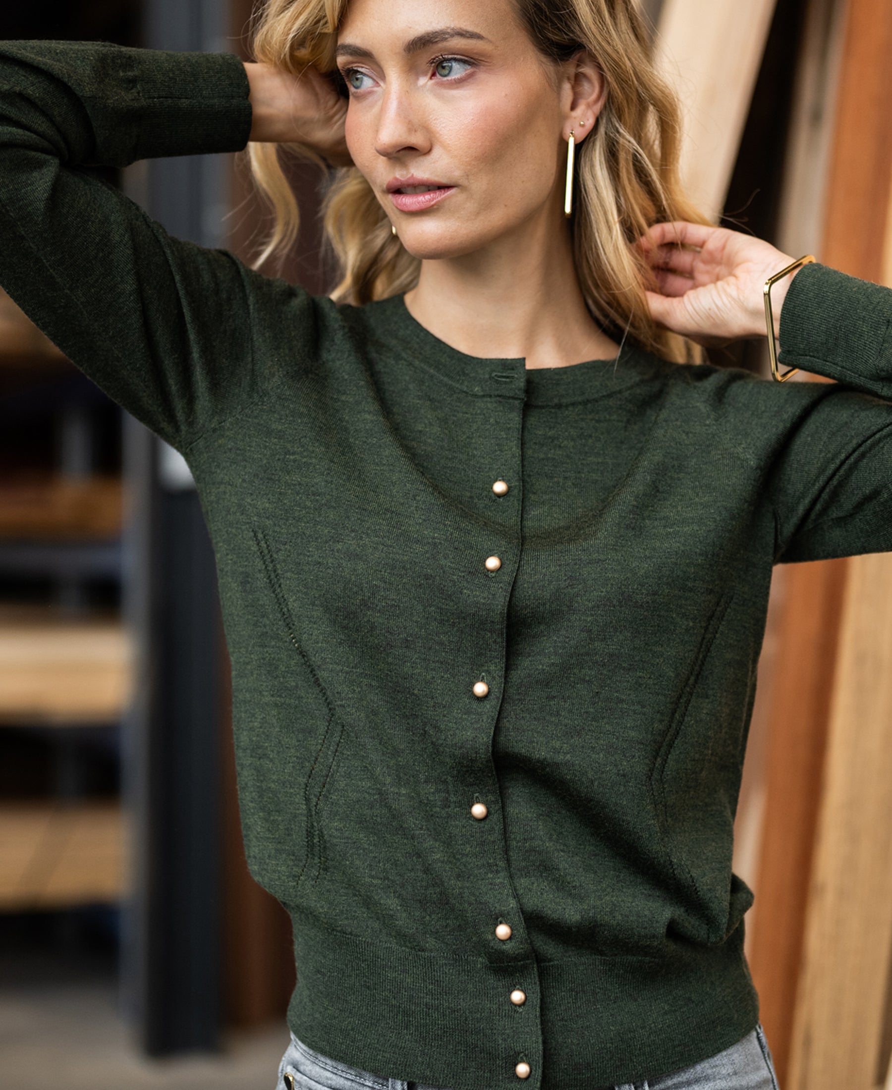 Strickjacke LA BLAKE Bottlegreen
