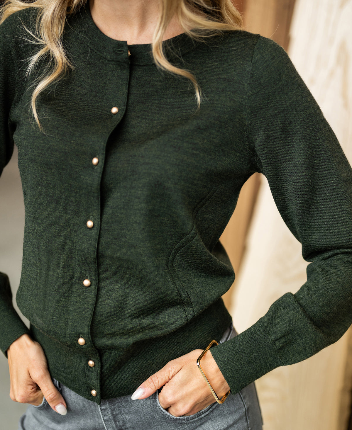 Strickjacke LA BLAKE Bottlegreen