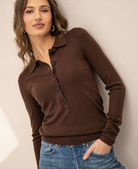 Merino wool polo shirt LE BOBIGNY Cocoa